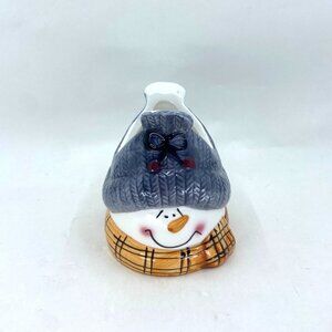 Snowman Votive Tealight Candle Holder Ceramic Christmas Holiday Home Decor